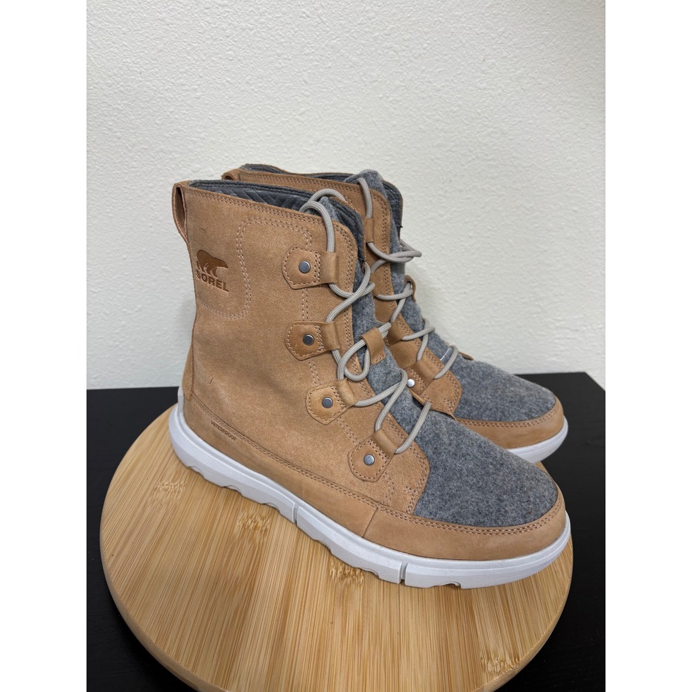 Sorel Explorer II Joan Boot Womens 11 Tan Brown Waterproof Suede Felt NL4460-253